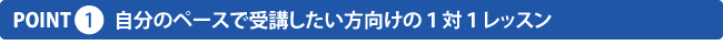 自分のペースで受講したい方向けの１対１レッスン